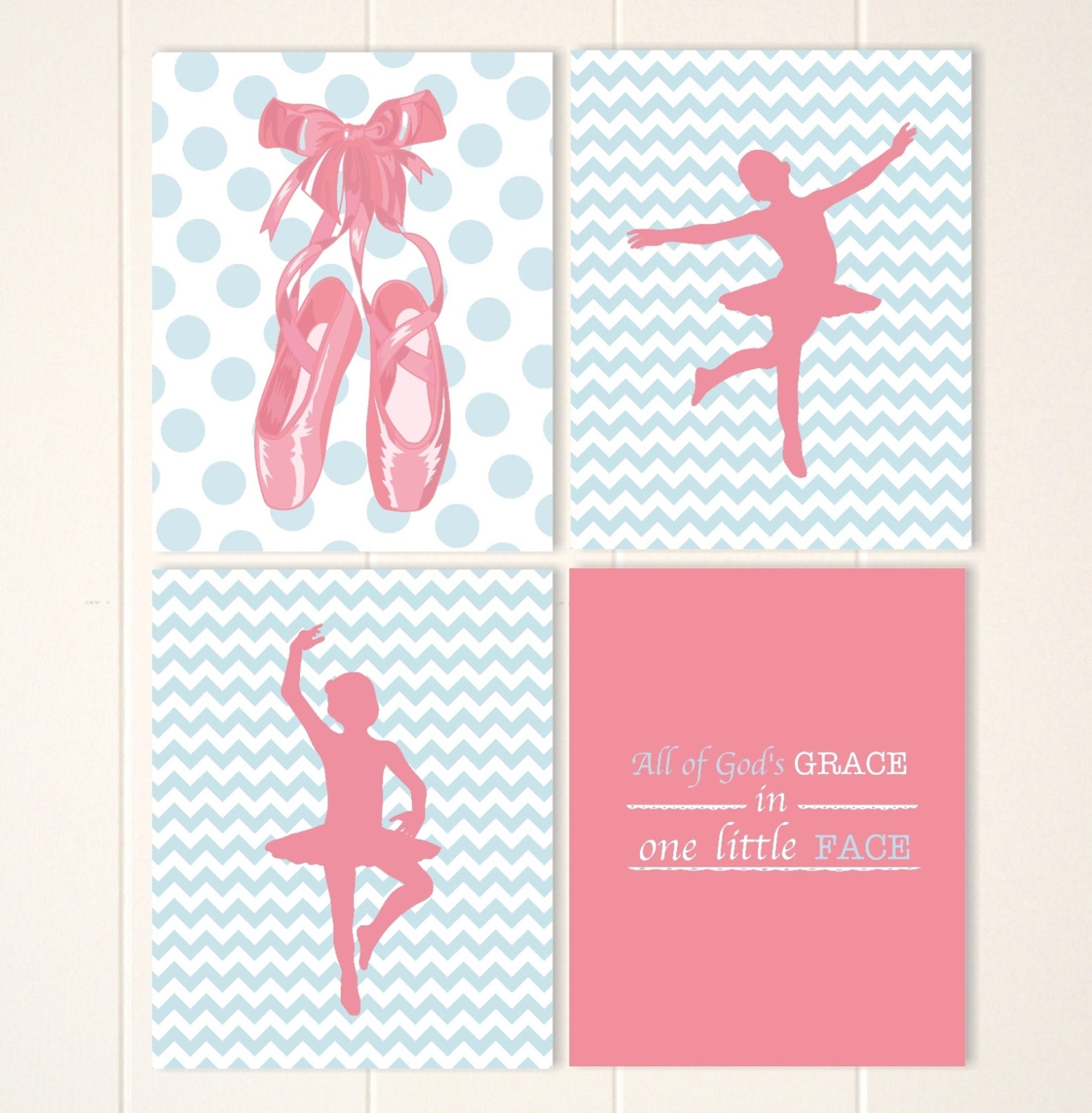 Ballerina Nursery Art Baby Girl Nursery Chevron Polka Dot Etsy