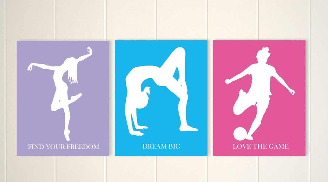 Girls Wall Art, Sports Art for Girls, Soccer Girl Art, Dance Wall Art