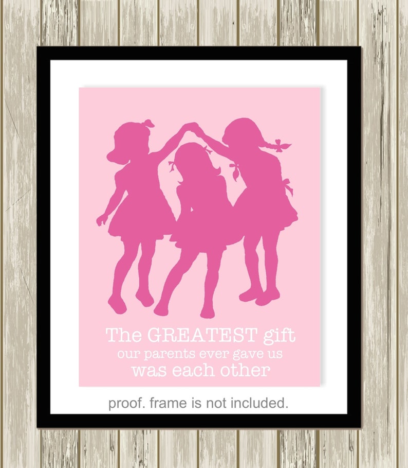 Three Sisters Art Print Sisters Together as Friends Ready to Etsy