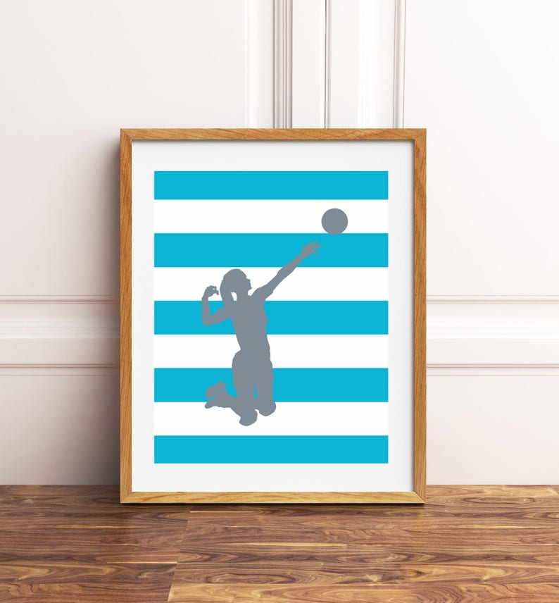 Volleyball wall art volleyball room decor girls motivational Etsy