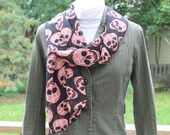 Infinity scarf. Sugar skull scarf. Scarf. Day of the dead scarf. Red scarf. Roses scarf. Black scarf. Gift. Circle scarf. Loop scarf.