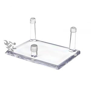 Mineral Geode Fossil Display Stands, 3.5” Acrylic Three Peg with Guards, Qty: 3