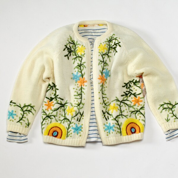 1960s Sunshine Floral Sweater