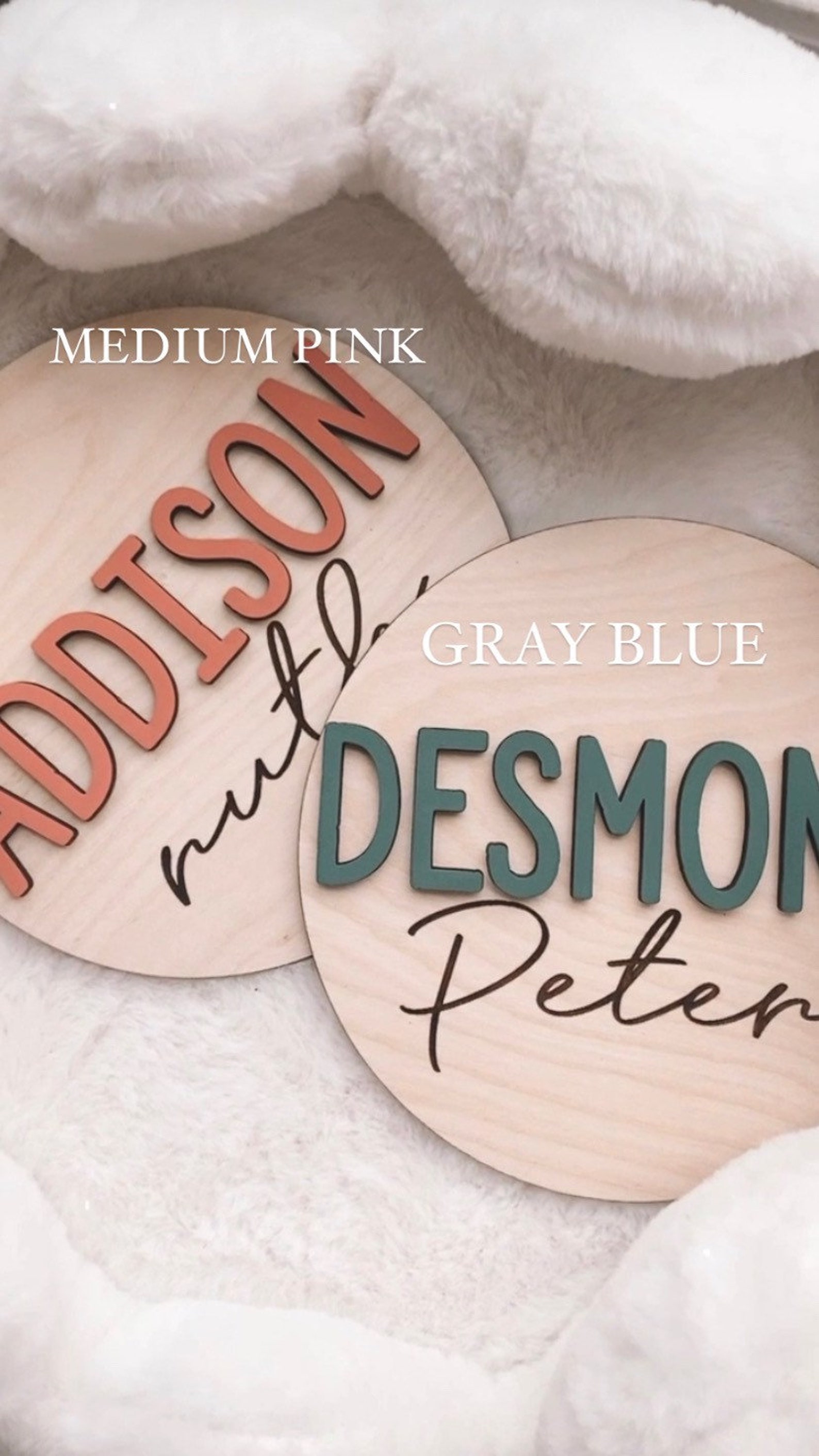 Baby Name Round Birth Announcement Sign Baby Name Custom Etsy