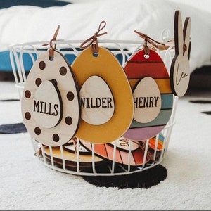 Custom Easter Basket Tags | Engraved Name Tags | Easter Egg Tags | Easter Basket Supplies