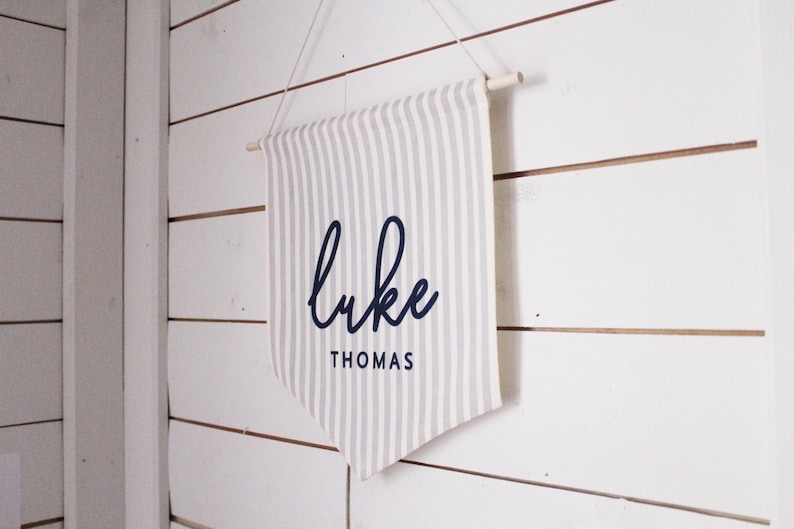Personalized Striped Canvas Name Banner: Nursery Decor - Etsy