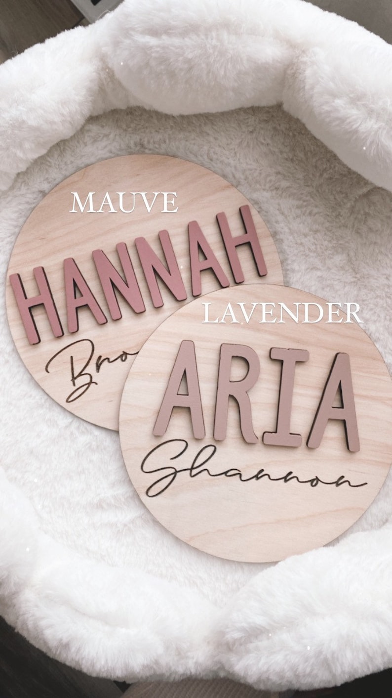 Birth Announcement Sign Baby Name Sign Custom Baby Name Sign Personalized newborn birth announcement wood sign Baby Announcement Bild 7