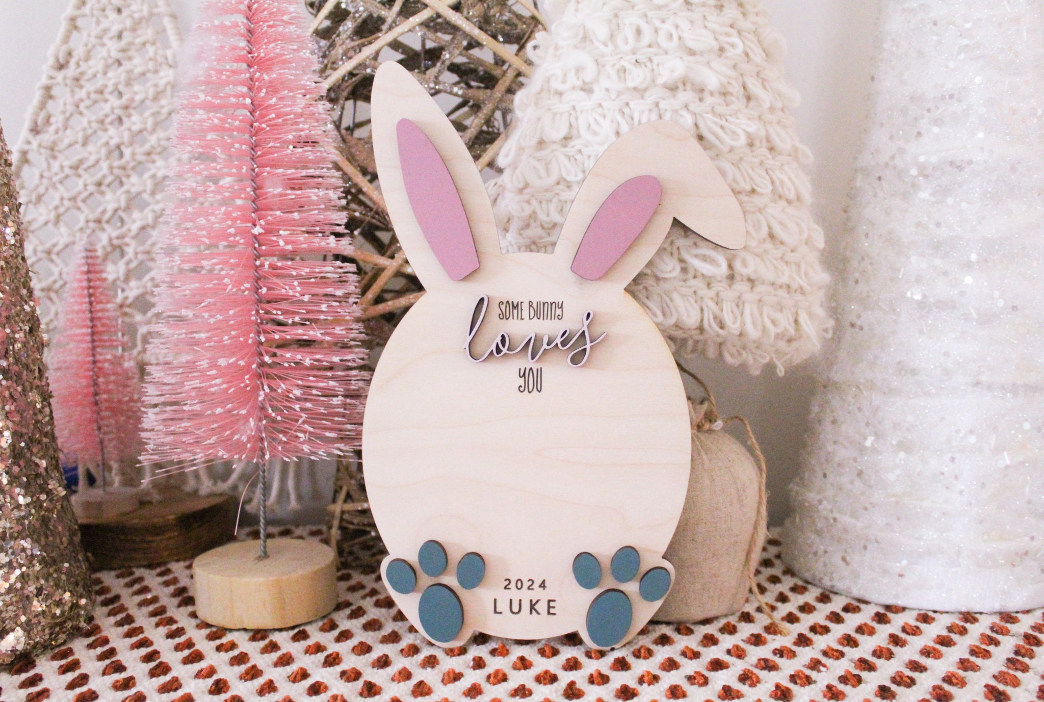 Easter footprint keepsake, Kids Easter Craft, some bunny loves you sign, First Easter Keepsake, Easter footprint sign