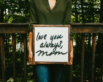 Personalized Handwritting Keepsake, Custom handwriting sign, gifts for mom for Mothers Day, Turn handwriting into forever keepsake