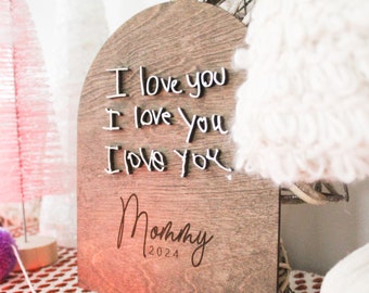 Kids handwriting gift for Mom, Valentine's gift for Wife, Personalized Mother's Day Gifts, Kids Craft, Kids Handwriting I love you mommy