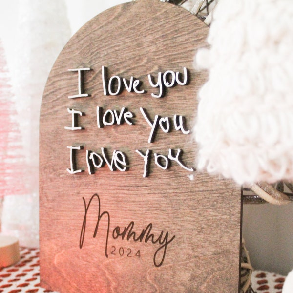 Kids handwriting gift for Mom, Valentine's gift for Wife, Personalized Mother's Day Gifts, Kids Craft, Kids Handwriting I love you mommy