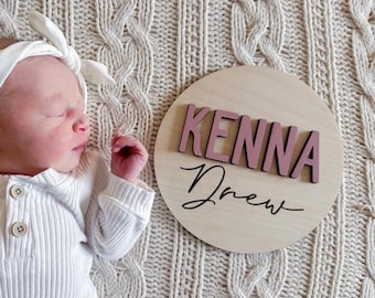 Personalized Baby Name Sign | Custom Wooden Nursery Name Plaque | 3D Name Wall Decor | Newborn Photo Prop | Baby Girl Nursery Decor | Baby S
