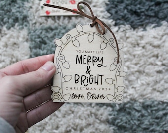 Adorno navideño personalizado con huella dactilar para niños, recuerdo navideño alegre y brillante, manualidad navideña infantil