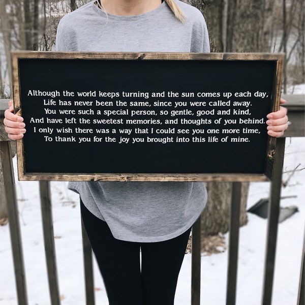 Farmhouse Sign | Loss of Loved One Prayer | Poems for loss of loved one | Loss Quotes