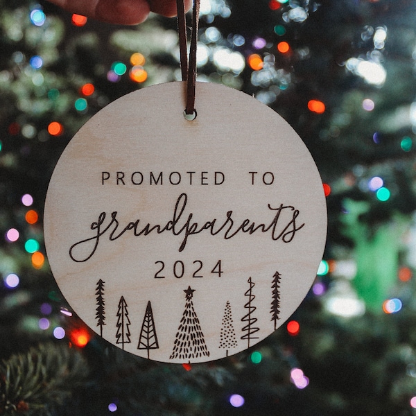 Promoted to Grandparents Ornament, Pregnancy Announcement to Parents, Grandparent Gift, Pregnancy Announcement, READY TO SHIP