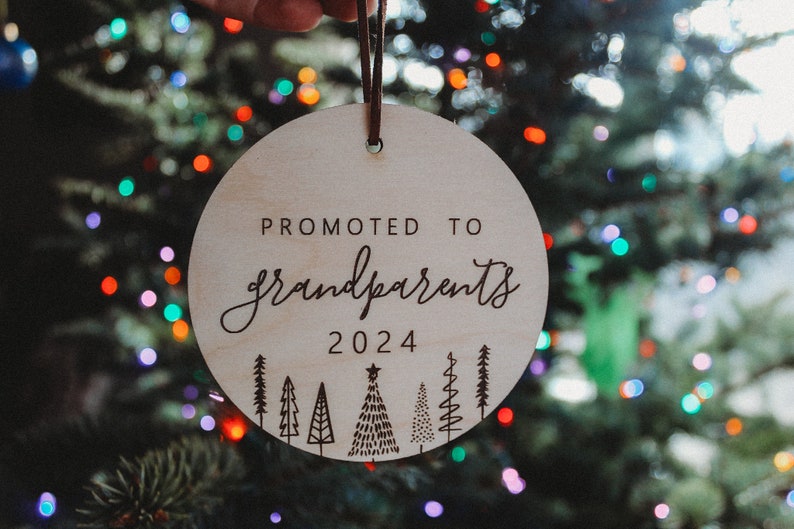 Promoted to Grandparents Ornament, Pregnancy Announcement to Parents, Grandparent Gift, Pregnancy Announcement, READY TO SHIP image 1