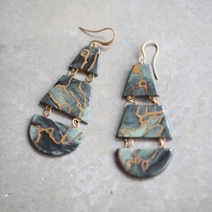 Tukituki, porcelain and metal earrings. image 1