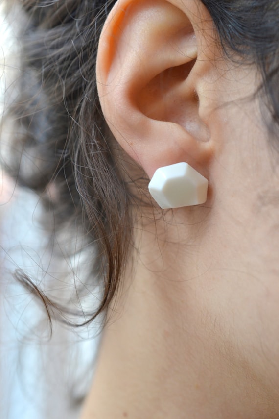 Etsy white best sale earrings