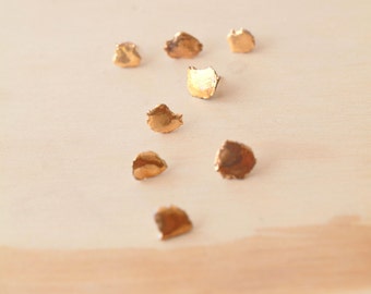 Aïta, porcelain and gold earrings, glazed .Porcelain jewelry