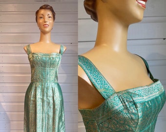 ORIGINAL 1950s/ 60s BROCADE WIGGLE Dress