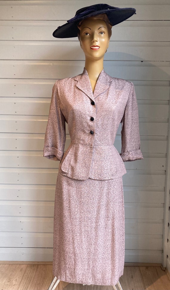 ORIGINAL 1940s PINK RAYON Flecked Suit - image 2