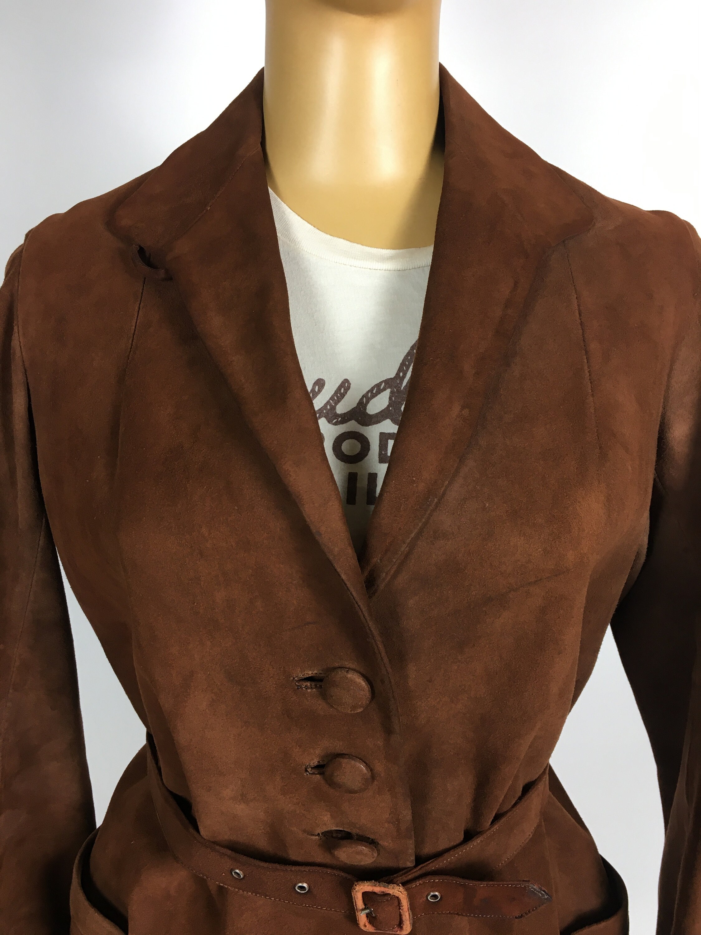 ORIGINAL BROWN SUEDE Belted Jacket Vintage Western - Etsy Ireland