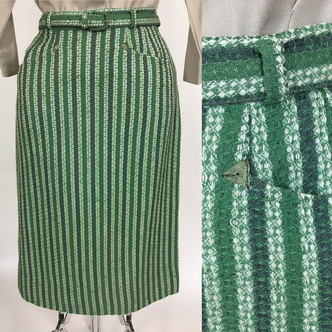 1940's/ 50's STRIPED WOOL SKIRT - Etsy