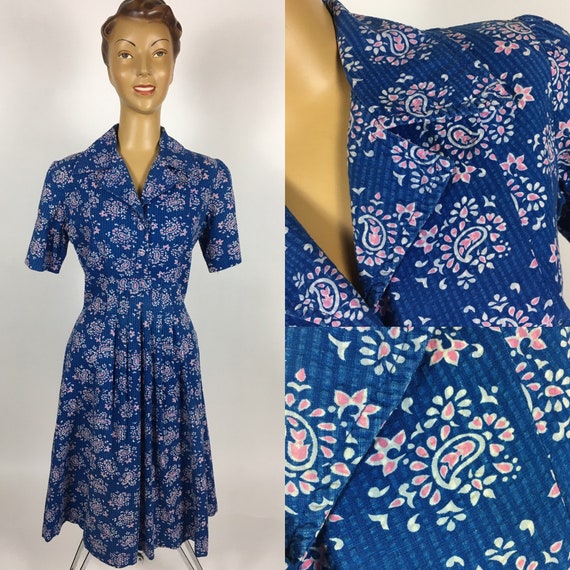 1940's/ 1950's COTTON SEERSUCKER DRESS