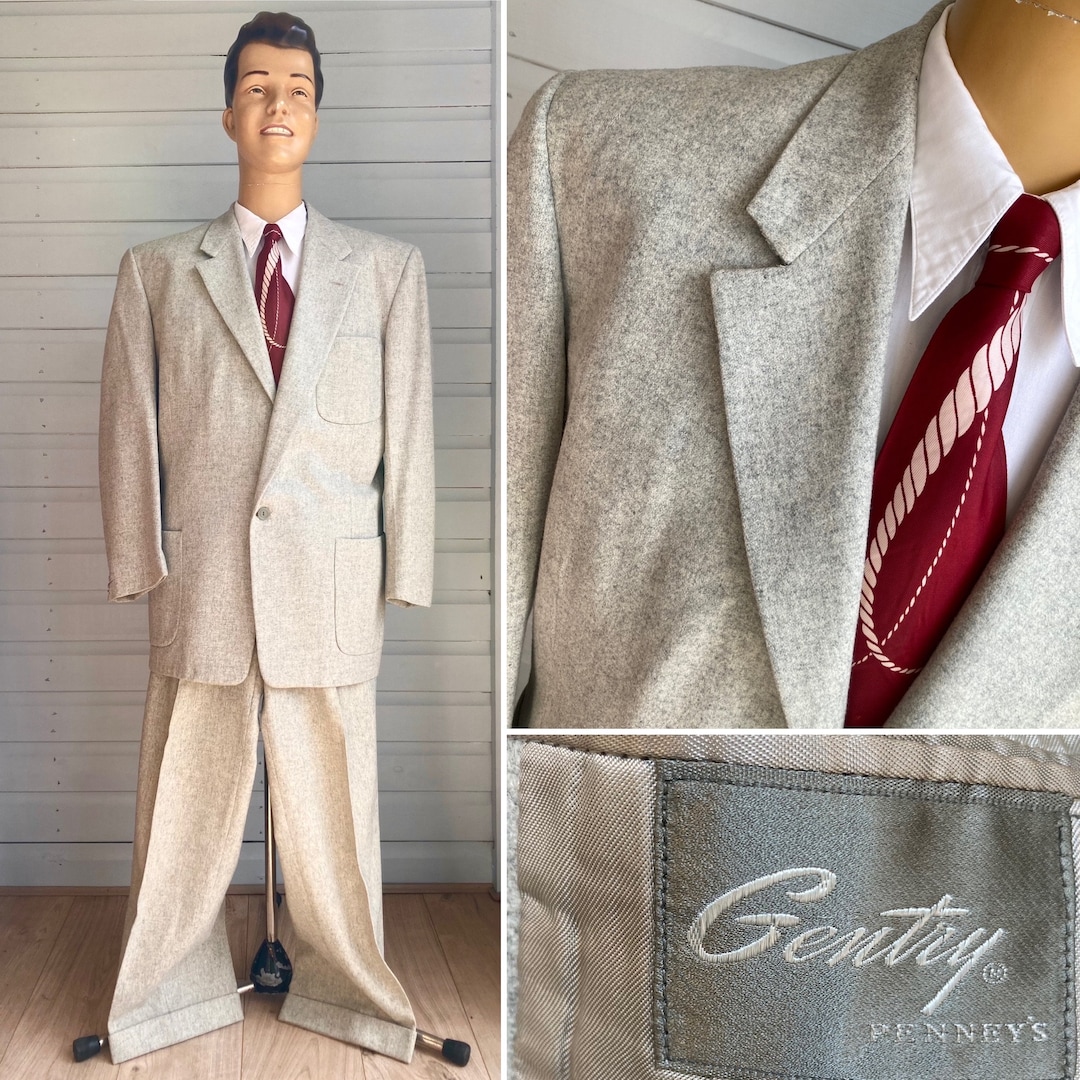 50s 60s vintage single‐breasted suit VINTAGE 1950s MENS GREY Marle Suit Gentry by Pennys - Etsy