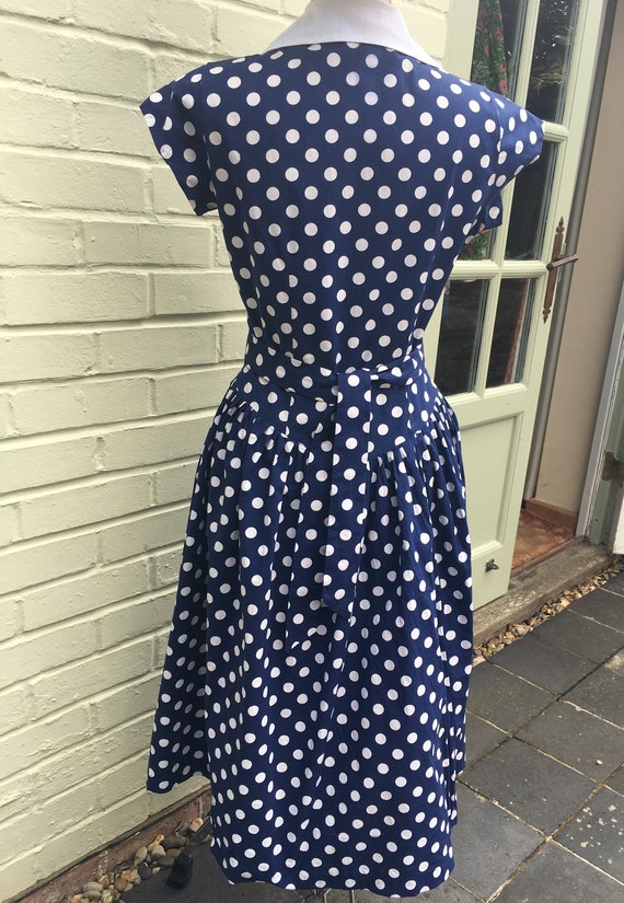 1950s COTTON SPOT PRINT Dress - image 7