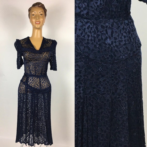 ORIGINAL 1940s RAYON LACE Dress