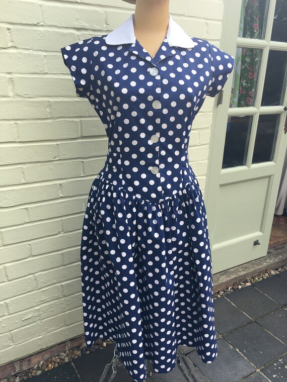 1950s COTTON SPOT PRINT Dress - image 6