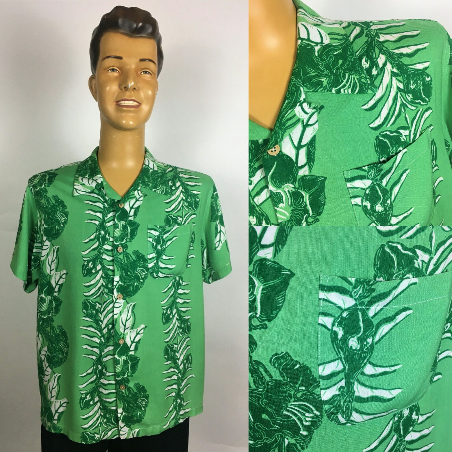 Image of Rayon Aloha Hawaiian Print Shirt