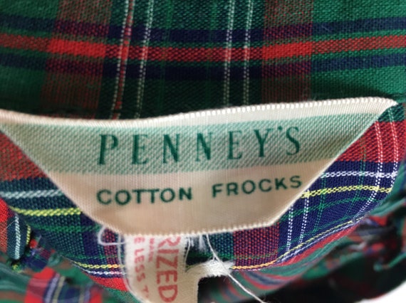 1940's/ 1950's COTTON PLAID DRESS Penney's - image 7