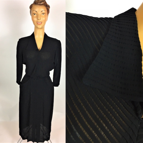 1940'S SHEER STRIPE RAYON Dress