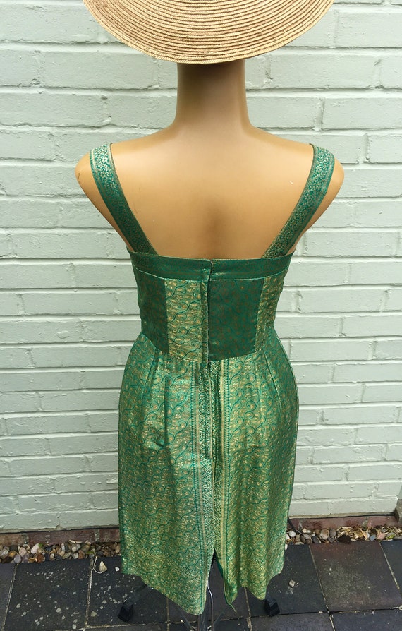 ORIGINAL 1950s ASIAN TIKI Wiggle Dress Xs - image 9