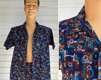 ORGINAL 1960's BRITISH CABANA Set Shirtshorts Zwemkleding