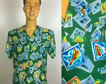 ORIGINAL 1960's ALOHA PRINT Hawaiian Shirt