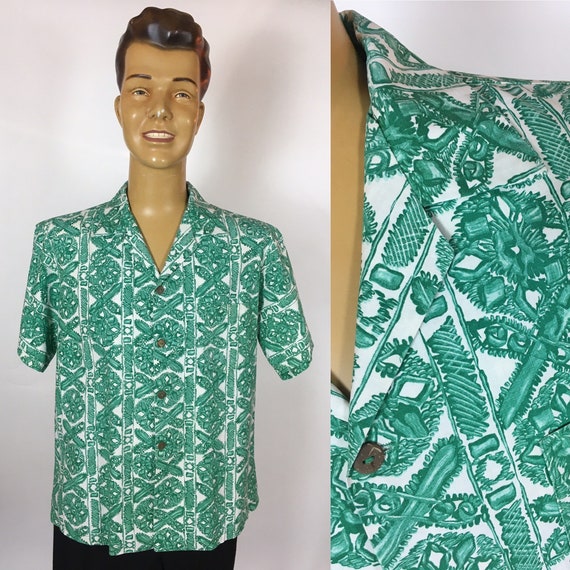 VINTAGE JANTZEN BEACH Shirt 1950's 1960's