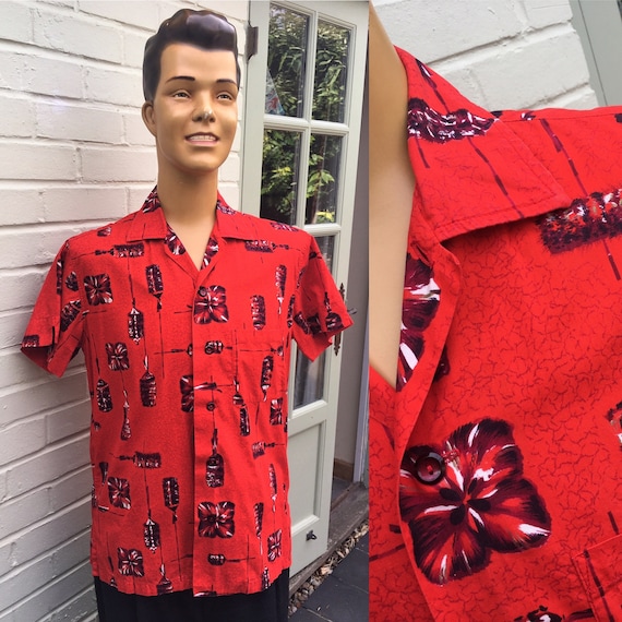 ORIGINAL 1950's 1960's JANTZEN PRINT Shirt