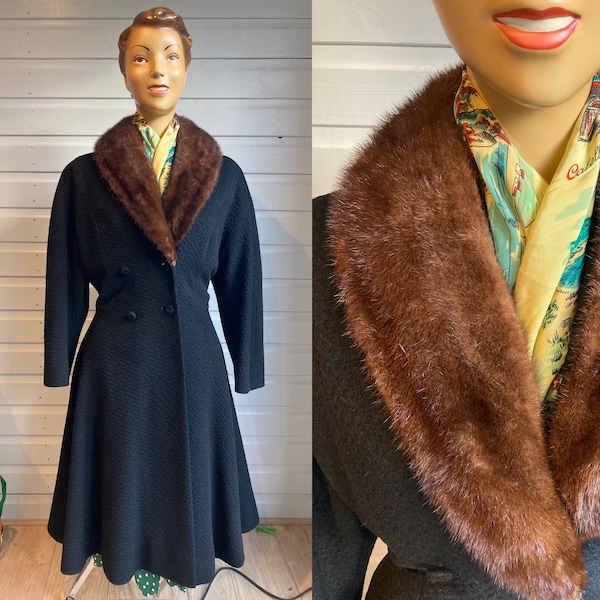 ORIGINAL 1940s/ 50s AMERICAN PRINCESS Wool Coat