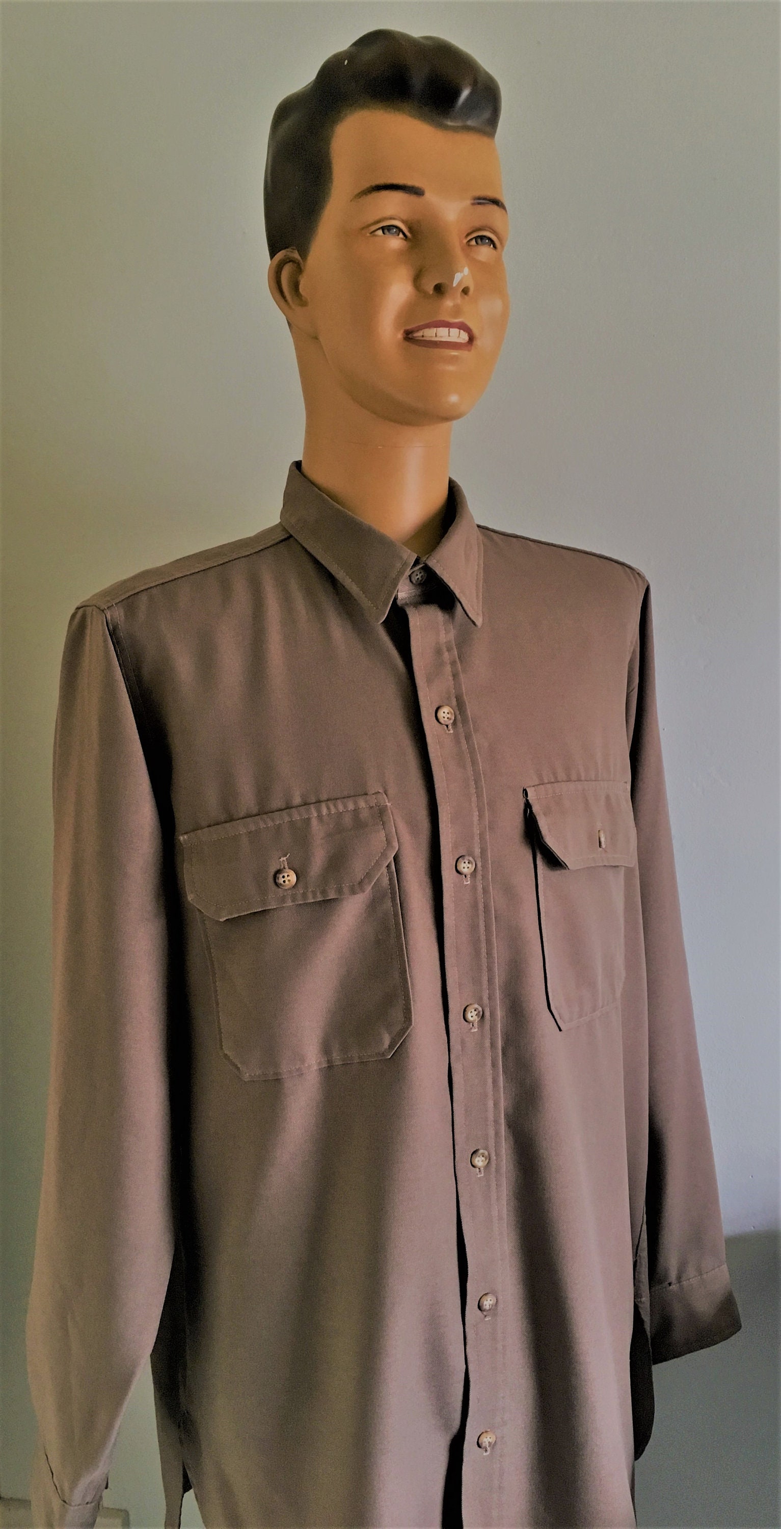 Image of Vintage Cabela's Khaki Men's Workwear Shirt