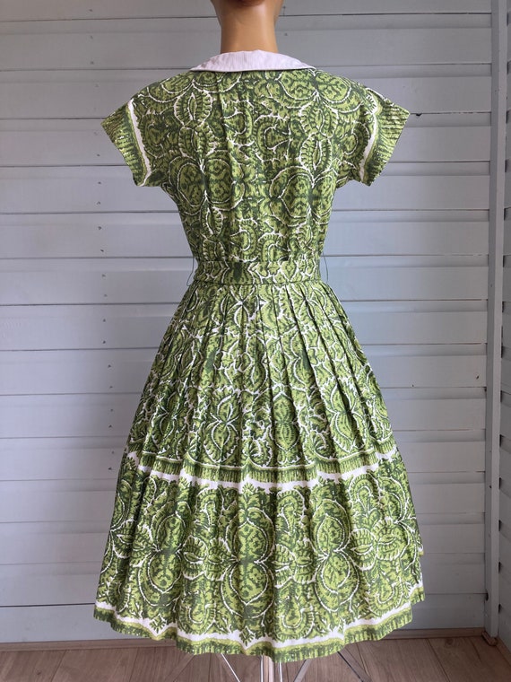 1950s Horrockses Novelty Print Strapless Dress