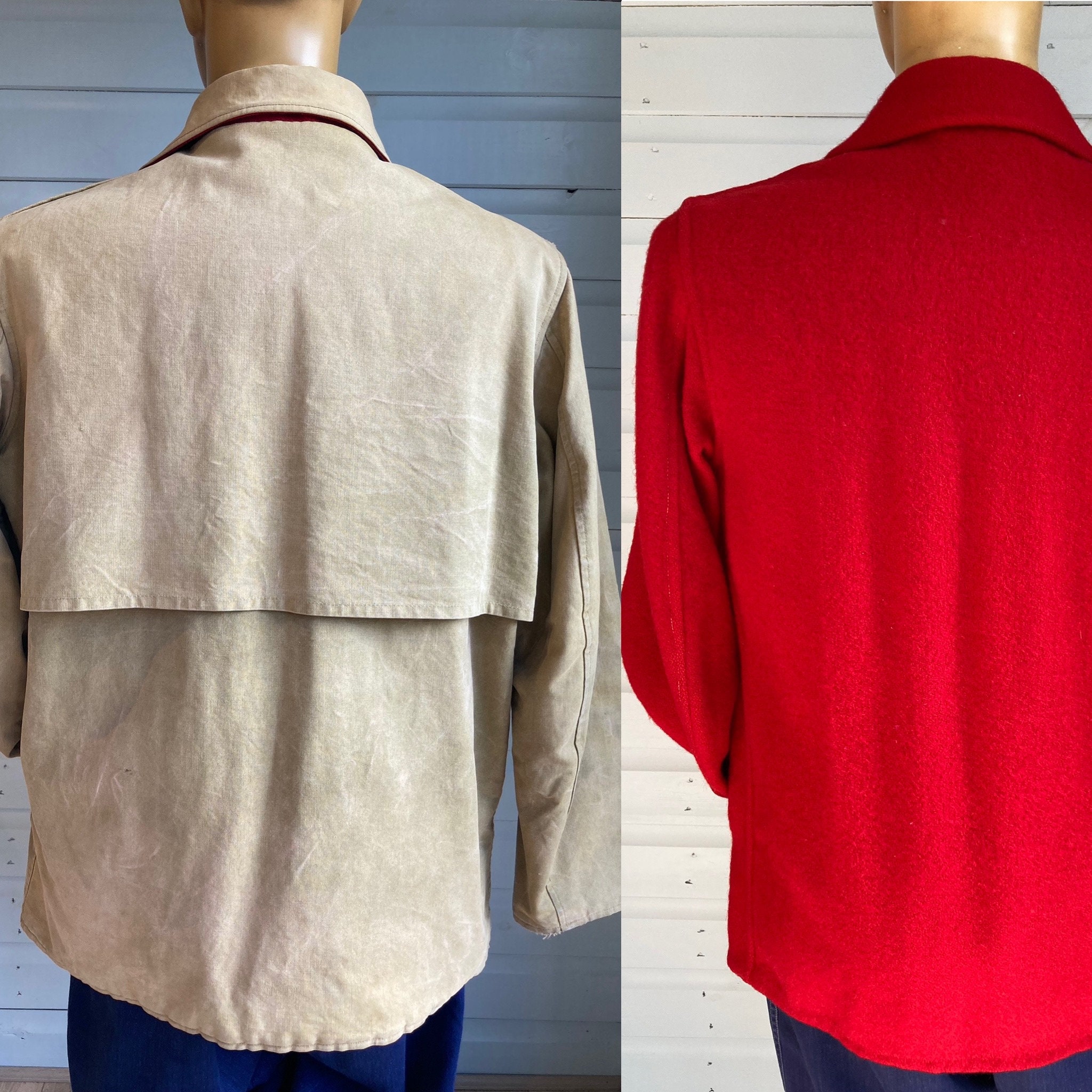 ジャケット・アウター 50s- wool hunting jacket ORIGINAL 1950s CANVAS/ WOOL Reversible Men's Hunting Jacket