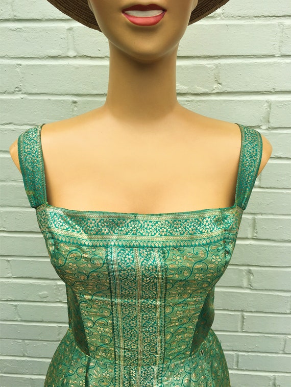 ORIGINAL 1950s ASIAN TIKI Wiggle Dress Xs - image 3