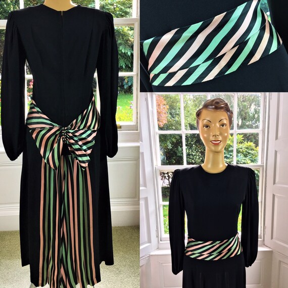 ORIGINAL 1930'S/ 1940S RAYON DRESS Gown