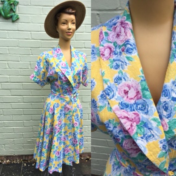 ORIGINAL 1950s COTTON SEERSUCKER House Dress