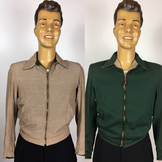VINTAGE 1950's REVERSIBLE GABARDINE Jacket