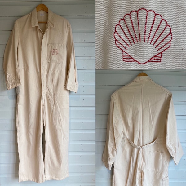 ORIGINAL 1950er Jahre SHELL OIL Gürtel Zurück Overall Overall Goodwood