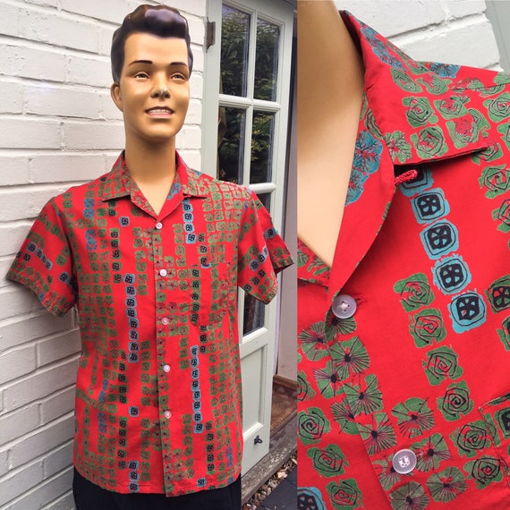 ORIGINAL 1950's ATOMIC PRINT Shirt Pilgrim